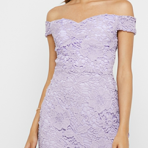 Missguided Floral Lace Bardot Dress - Picture 3 of 5